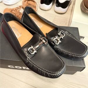 Salvatore Ferragamo Black Leather Loafers